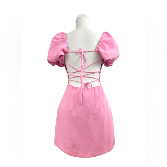 NWT‎ Zara 100% Cotton Pink Milkmaid Mini Dress Blogger Fave Romantic Coquette M - Picture 14 of 15